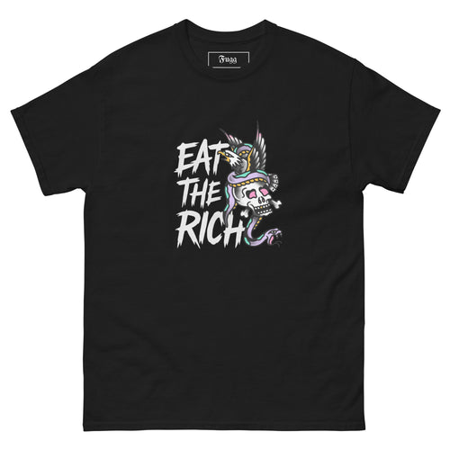 eat the rich t shirt flash tattoo design black