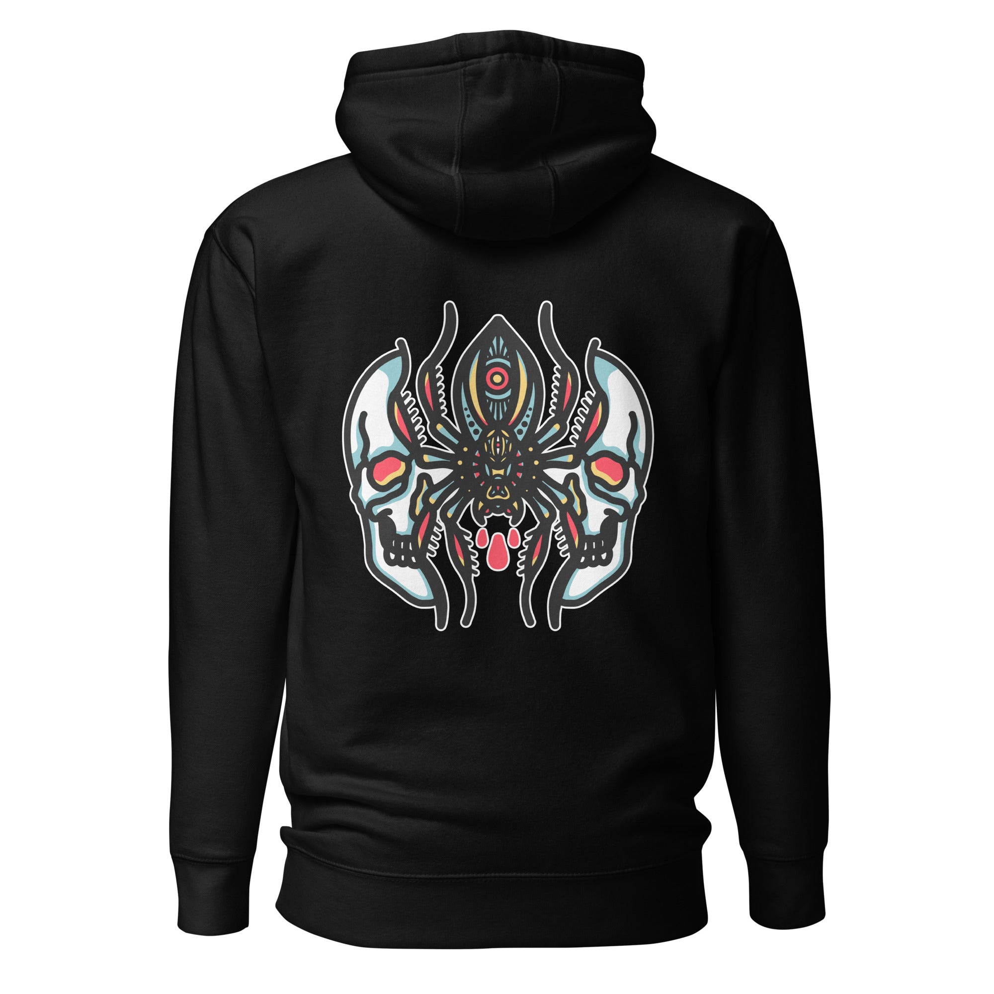 skull spider hoodie back graphic design