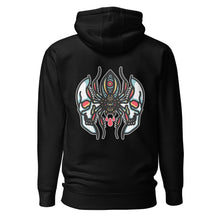 Load image into Gallery viewer, skull spider hoodie back graphic design