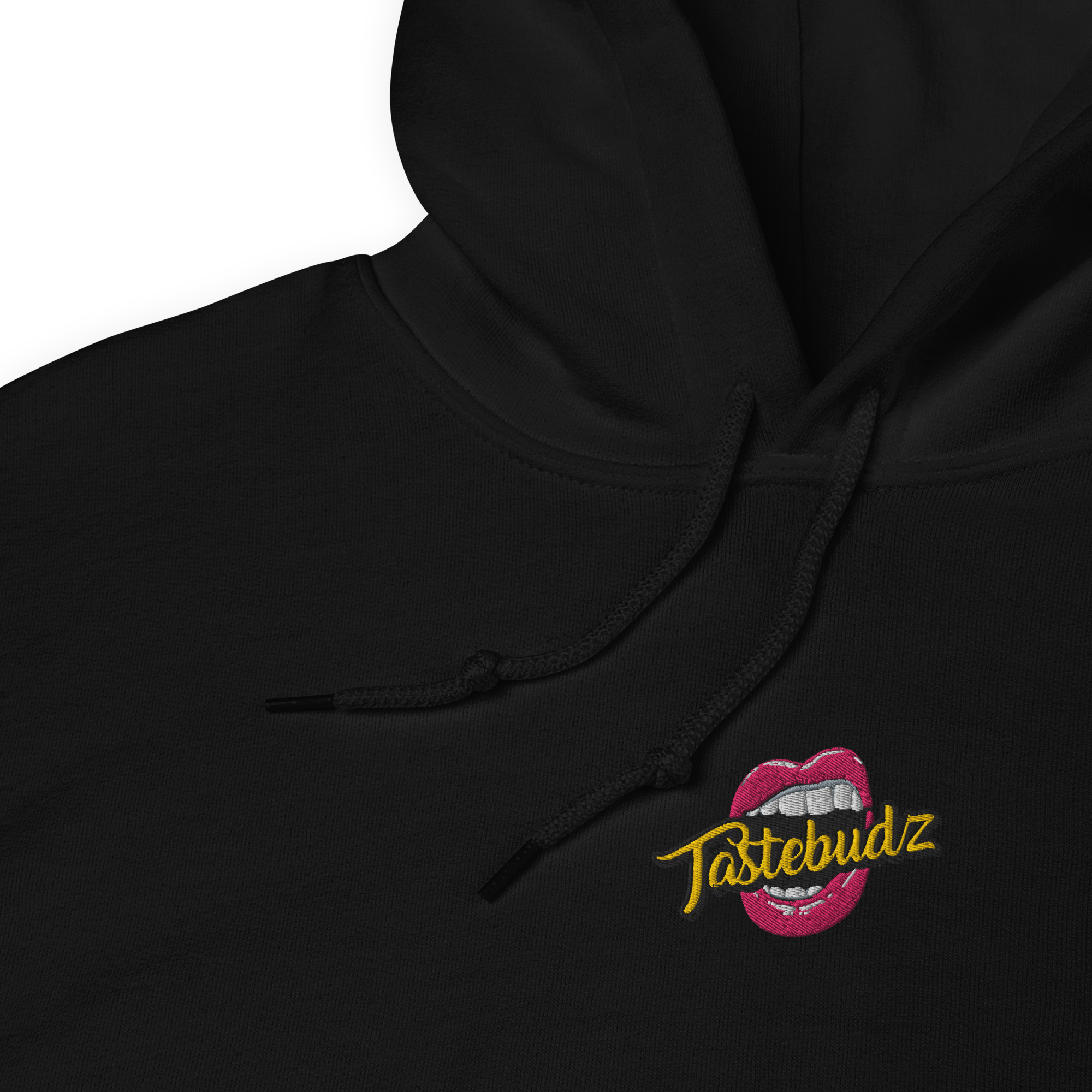 tastebudz hoodie black embroidered logo