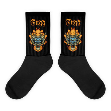Fugg Flames Dragon Black Crew Socks