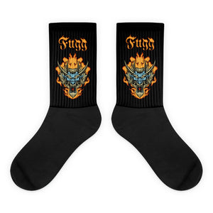 Fugg Flames Dragon Black Crew Socks